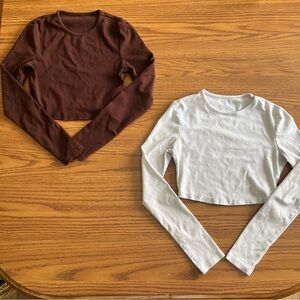 Two workout long sleeve crop tops